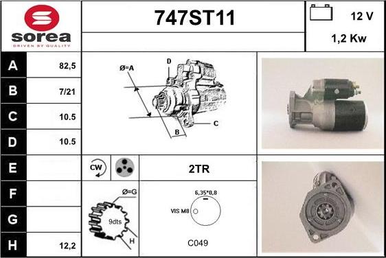 STARTCAR 747ST11 - Starter autospares.lv