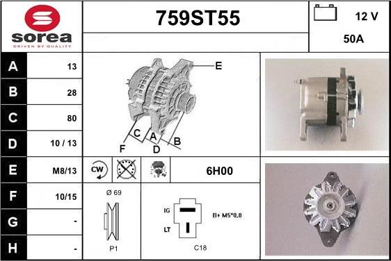 STARTCAR 759ST55 - Alternator autospares.lv