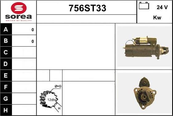 STARTCAR 756ST33 - Starter autospares.lv