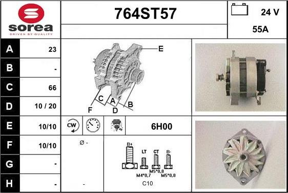 STARTCAR 764ST57 - Alternator autospares.lv