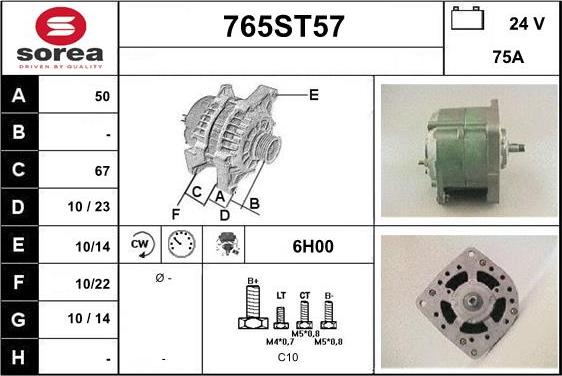 STARTCAR 765ST57 - Alternator autospares.lv