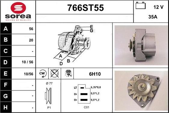 STARTCAR 766ST55 - Alternator autospares.lv