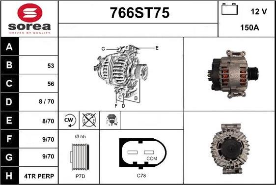 STARTCAR 766ST75 - Alternator autospares.lv