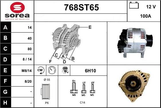 STARTCAR 768ST65 - Alternator autospares.lv