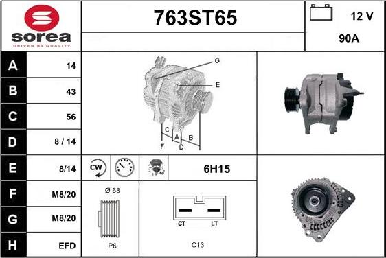 STARTCAR 763ST65 - Alternator autospares.lv