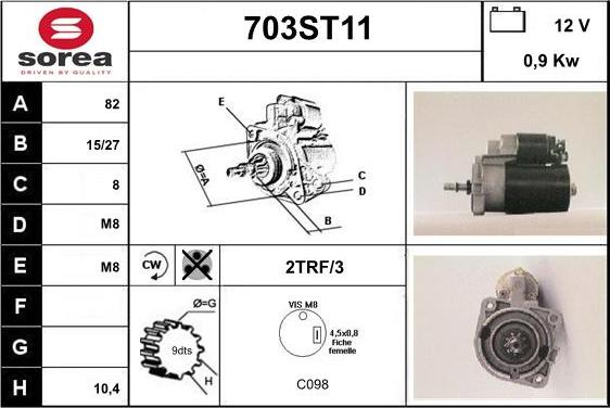 STARTCAR 703ST11 - Starter autospares.lv