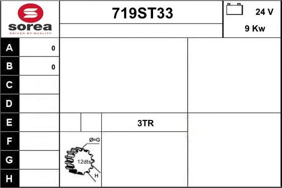 STARTCAR 719ST33 - Starter autospares.lv