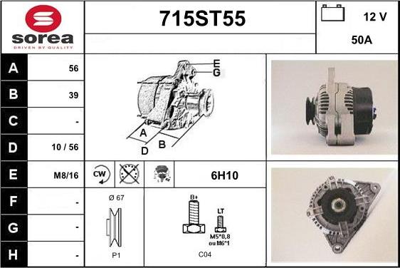 STARTCAR 715ST55 - Alternator autospares.lv