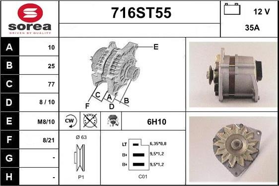 STARTCAR 716ST55 - Alternator autospares.lv