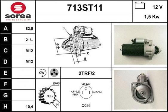 STARTCAR 713ST11 - Starter autospares.lv