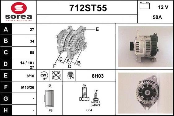 STARTCAR 712ST55 - Alternator autospares.lv