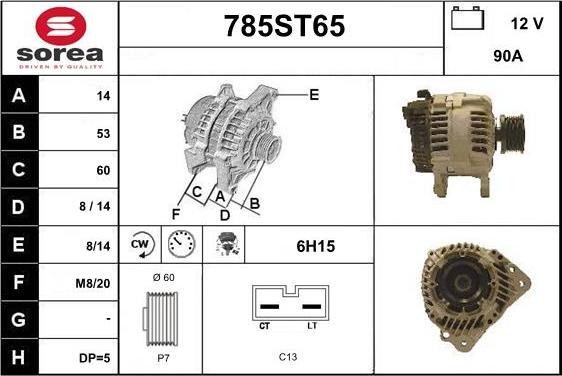 STARTCAR 785ST65 - Alternator autospares.lv