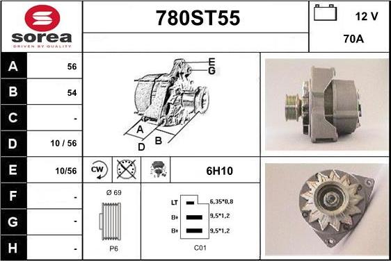 STARTCAR 780ST55 - Alternator autospares.lv