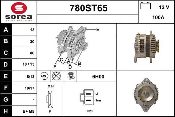 STARTCAR 780ST65 - Alternator autospares.lv