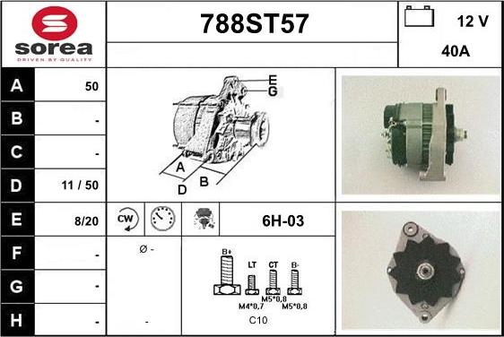 STARTCAR 788ST57 - Alternator autospares.lv