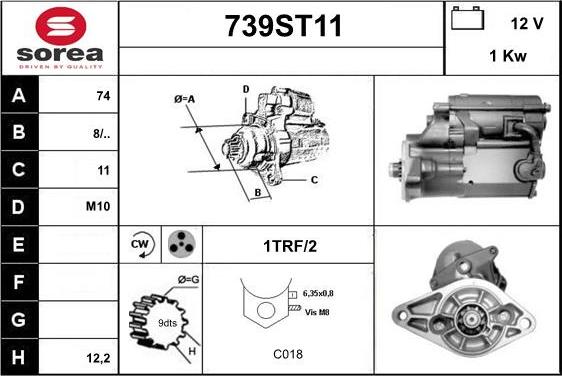 STARTCAR 739ST11 - Starter autospares.lv