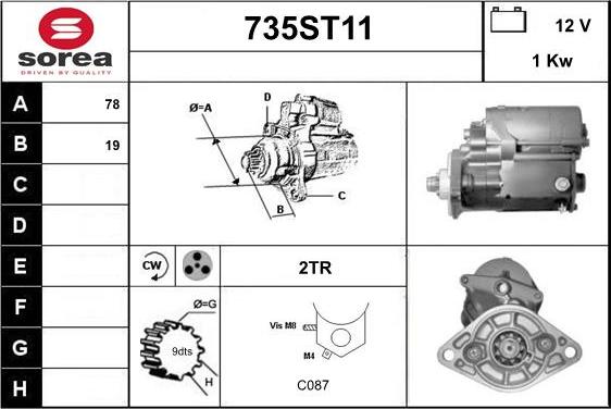 STARTCAR 735ST11 - Starter autospares.lv