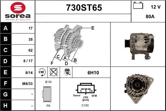 STARTCAR 730ST65 - Alternator autospares.lv