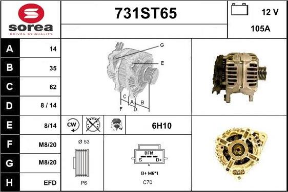 STARTCAR 731ST65 - Alternator autospares.lv