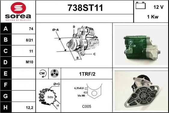 STARTCAR 738ST11 - Starter autospares.lv