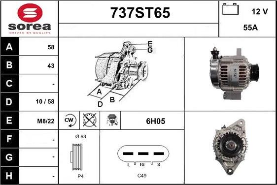 STARTCAR 737ST65 - Alternator autospares.lv