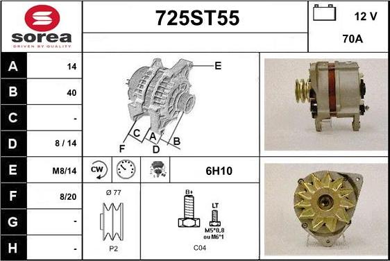 STARTCAR 725ST55 - Alternator autospares.lv