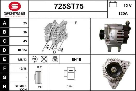 STARTCAR 725ST75 - Alternator autospares.lv