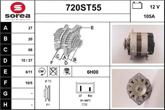 STARTCAR 720ST55 - Alternator autospares.lv