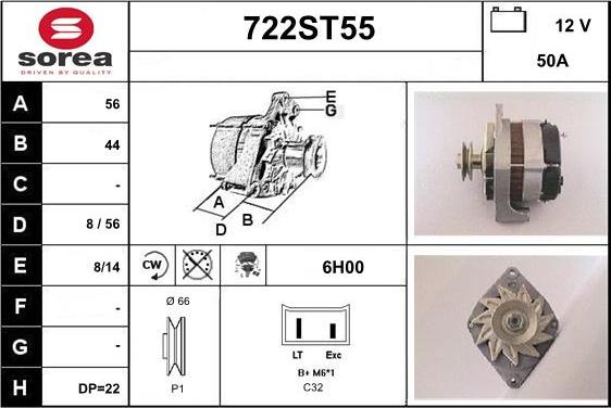 STARTCAR 722ST55 - Alternator autospares.lv