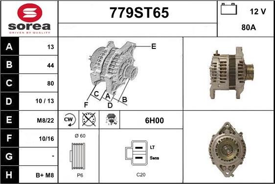 STARTCAR 779ST65 - Alternator autospares.lv