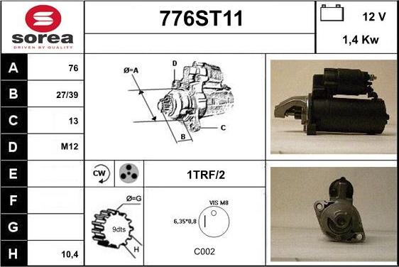 STARTCAR 776ST11 - Starter autospares.lv