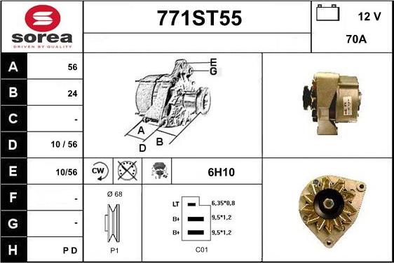 STARTCAR 771ST55 - Alternator autospares.lv