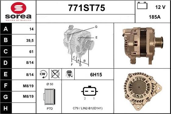 STARTCAR 771ST75 - Alternator autospares.lv