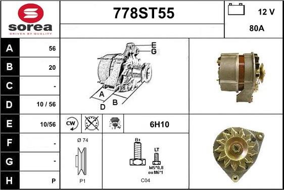 STARTCAR 778ST55 - Alternator autospares.lv