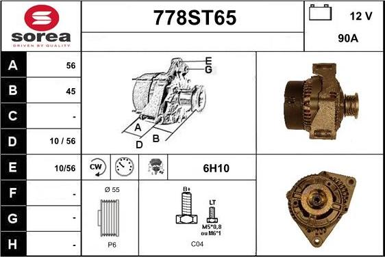 STARTCAR 778ST65 - Alternator autospares.lv