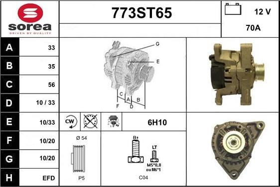 STARTCAR 773ST65 - Alternator autospares.lv