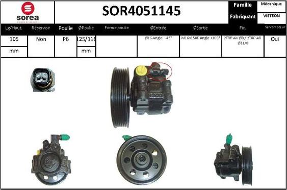 STARTCAR SOR4051145 - Hydraulic Pump, steering system autospares.lv