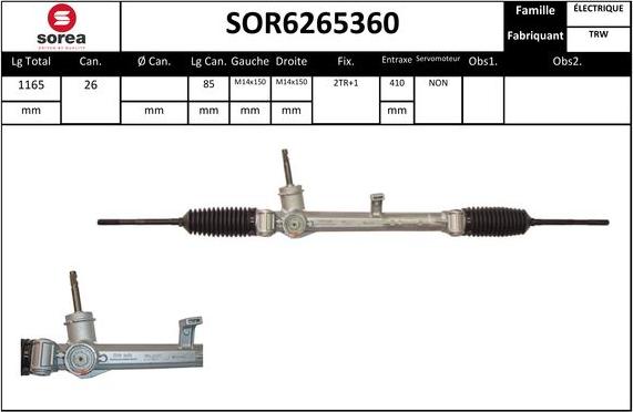 STARTCAR SOR6265360 - Steering Gear autospares.lv