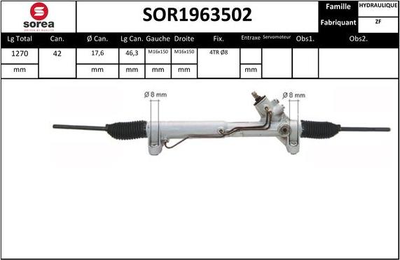 STARTCAR SOR1963502 - Steering Gear autospares.lv