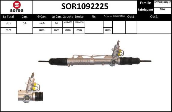 STARTCAR SOR1092225 - Steering Gear autospares.lv