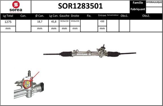 STARTCAR SOR1283501 - Steering Gear autospares.lv