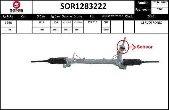 STARTCAR SOR1283222 - Steering Gear autospares.lv