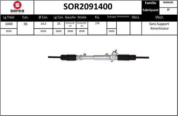 STARTCAR SOR2091400 - Steering Gear autospares.lv