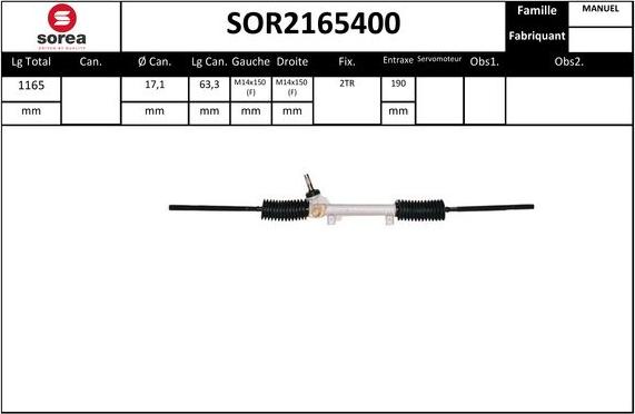 STARTCAR SOR2165400 - Steering Gear autospares.lv