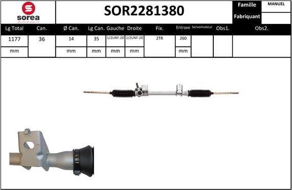 STARTCAR SOR2281380 - Steering Gear autospares.lv