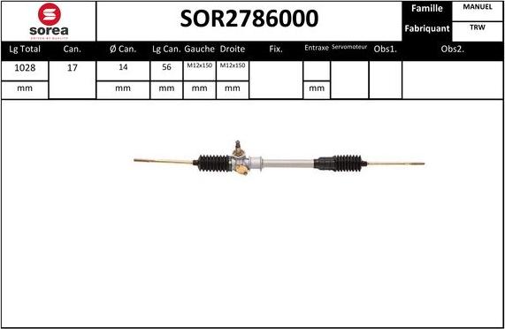 STARTCAR SOR2786000 - Steering Gear autospares.lv