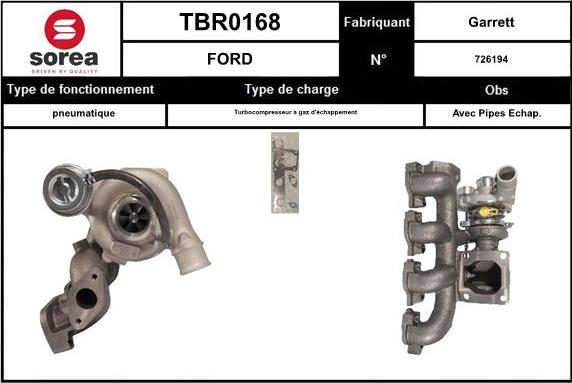 STARTCAR TBR0168 - Charger, charging system autospares.lv