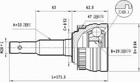 Statim C.144 - Joint Kit, drive shaft autospares.lv