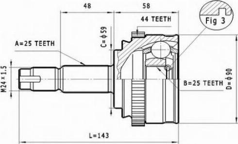 Statim C.160 - Joint Kit, drive shaft autospares.lv