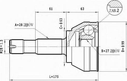 Statim C.163 - Joint Kit, drive shaft autospares.lv